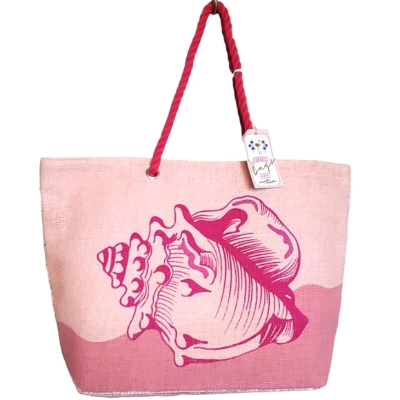 NWT Paradise Bags Beautiful Pink 🩷 beach ⛱️  Tote - Picture 4 of 17